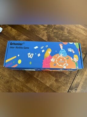 Grhonior Blue Joker Marbles Game - Family Card & Marbles Set